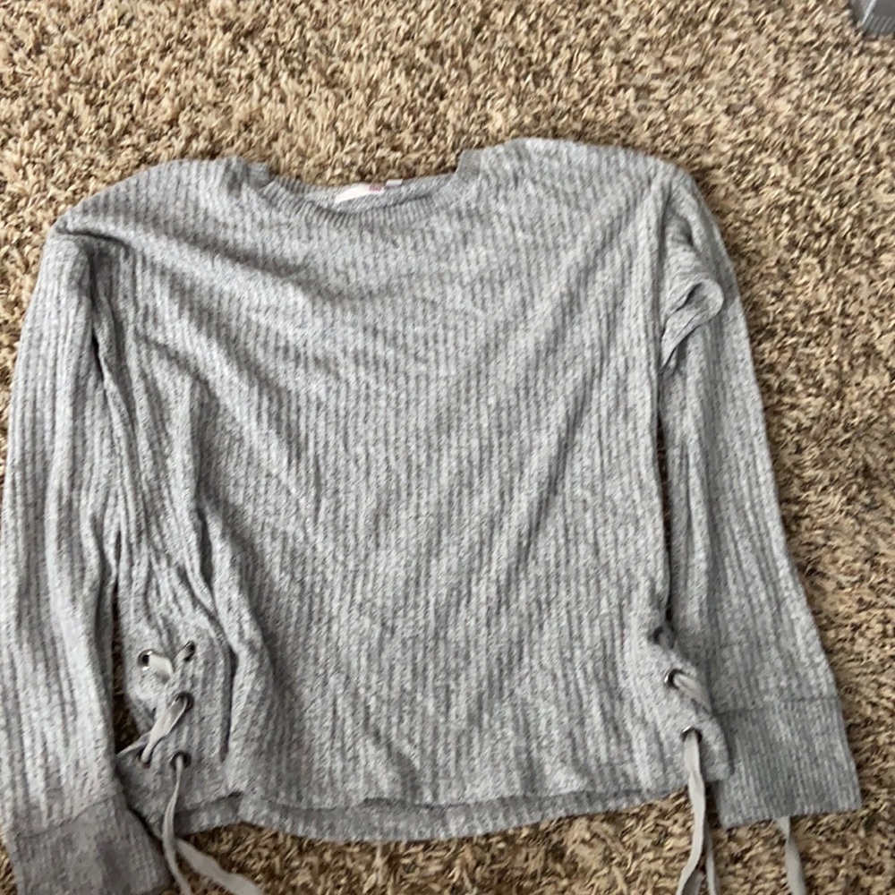 Gray Long Sleeve Top